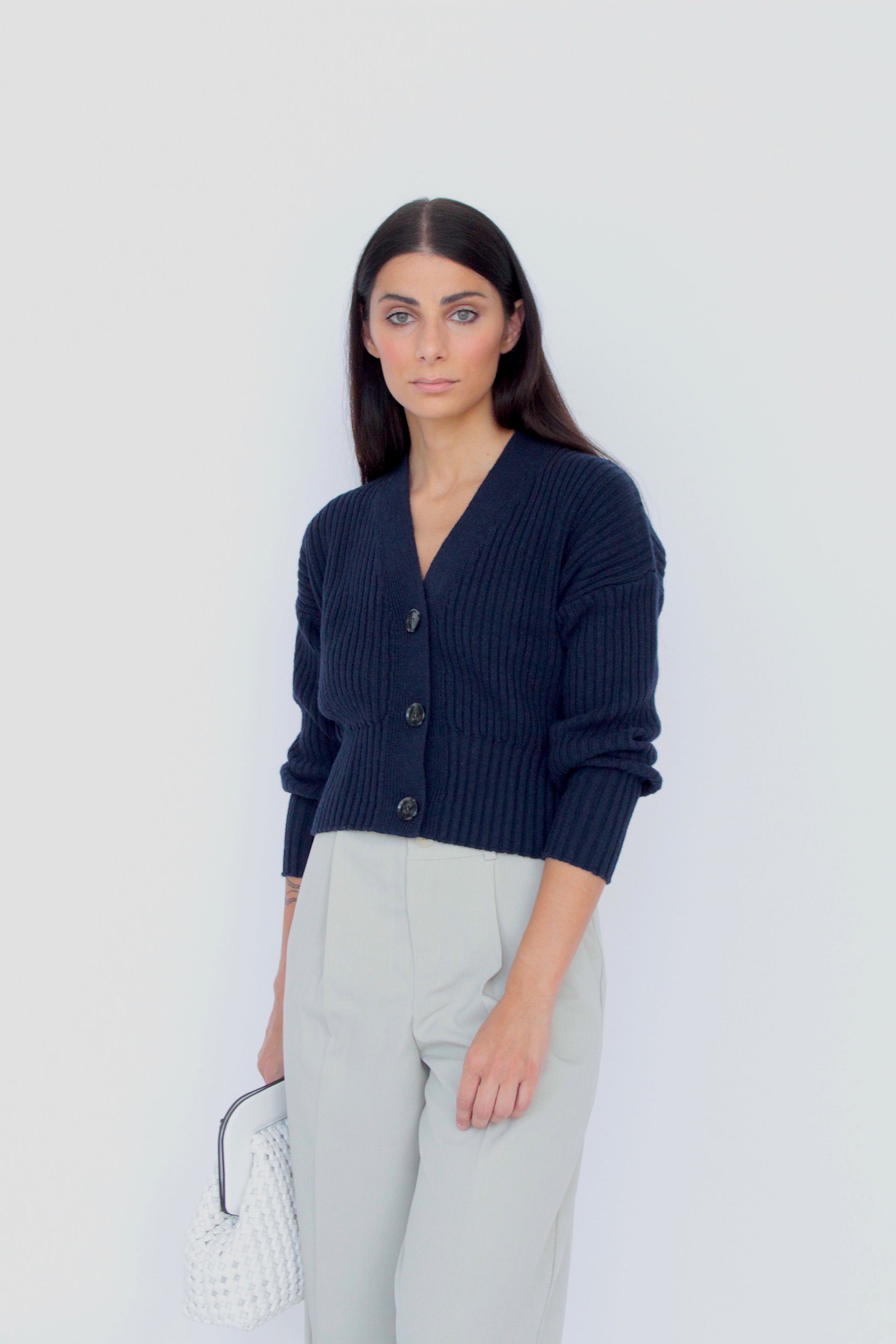 Cardigan in misto Cashmere - Anis-1