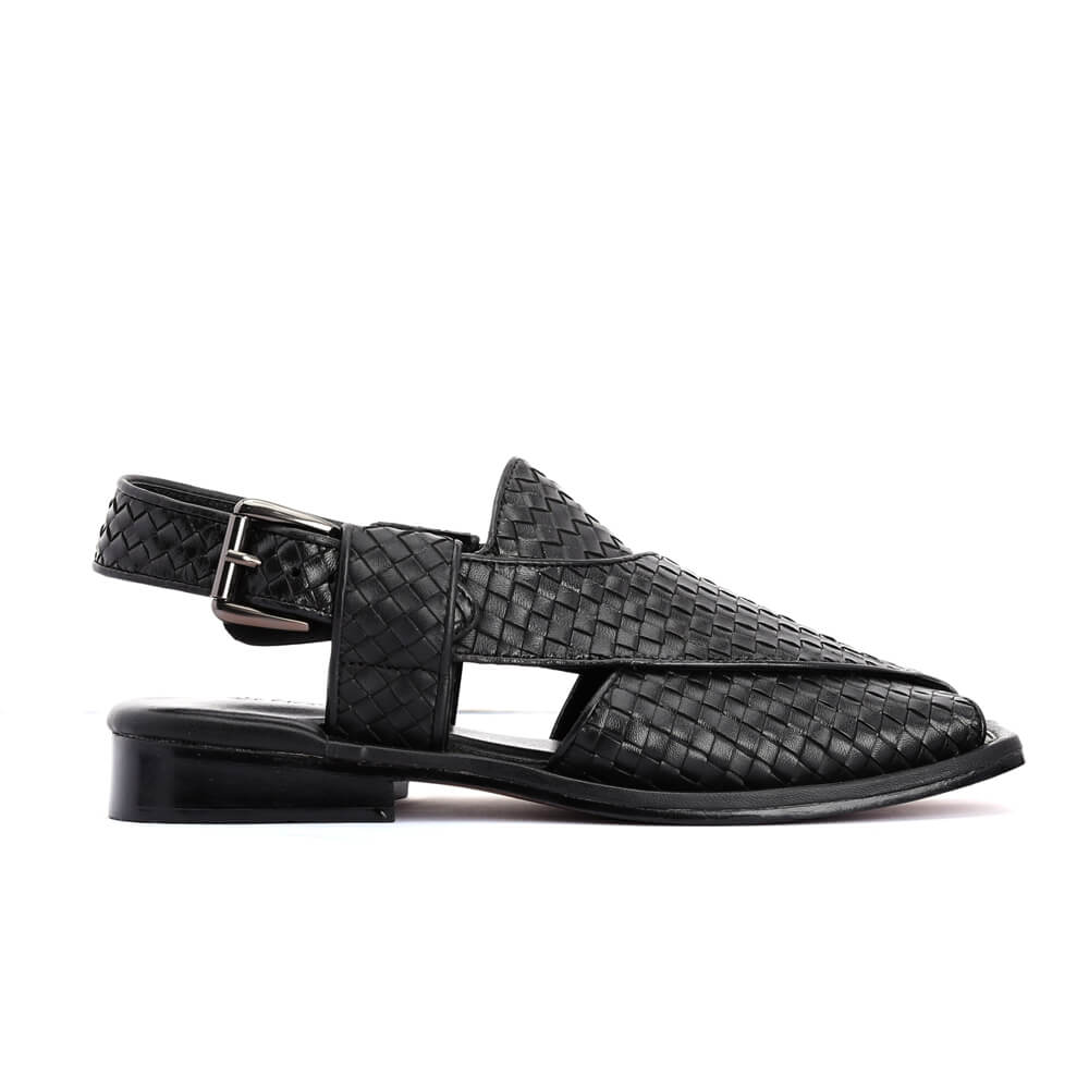 Lucas Handmade Leather Peshawari Chappal Sandals For Men Checkered Leather-0