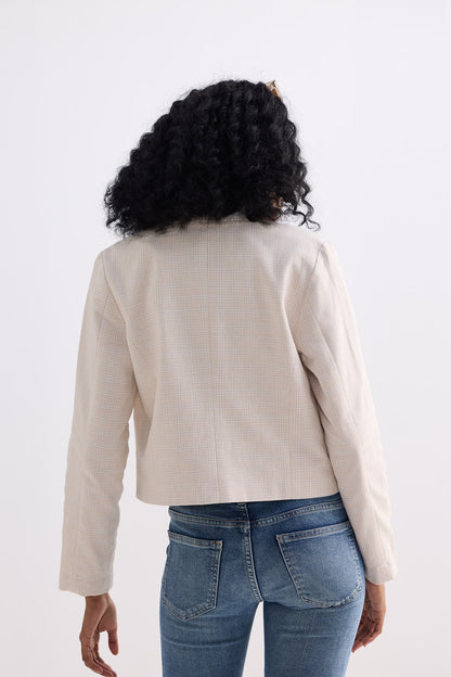 Lady Jacket in Cream Cotton Tweed-1