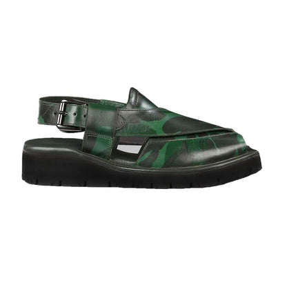 Marker Camo Mens Cowhide Genuine Eco Leather Sandals Peshawari Chappal-0