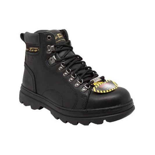 Men's 6" Black Steel Toe Hiker Leather Boots-0