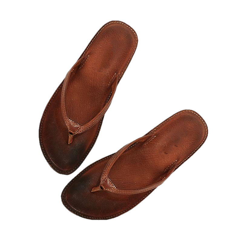 Melina Flat Leather Flip Flop women's slippers-4