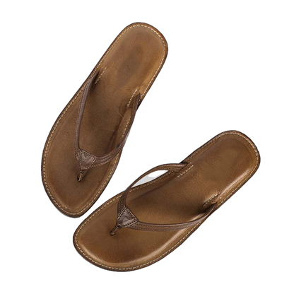 Melina Flat Leather Flip Flop women's slippers-5