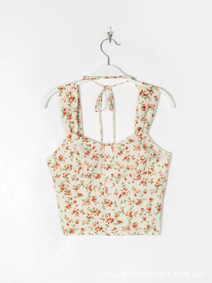 Floral Sweetheart Crop Top