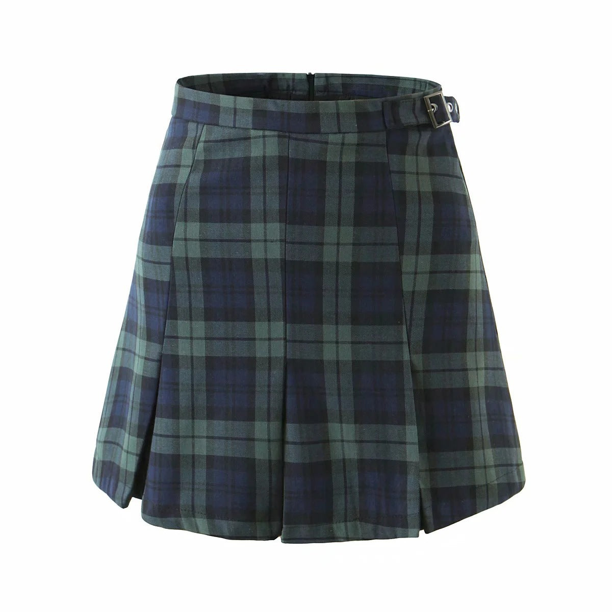 Pleated Plaid Skirt