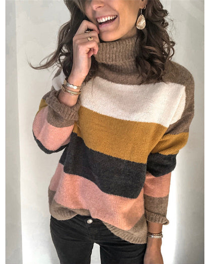 Turtleneck Striped Sweater