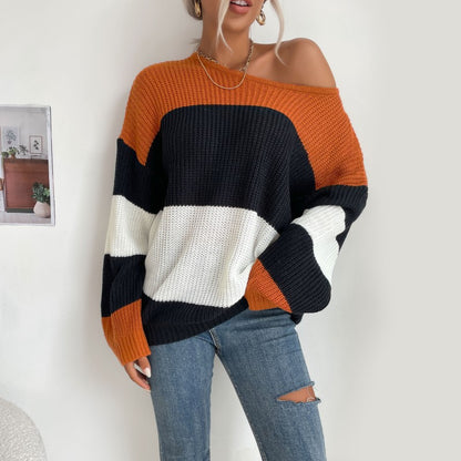 Round Neck Striped Sweater