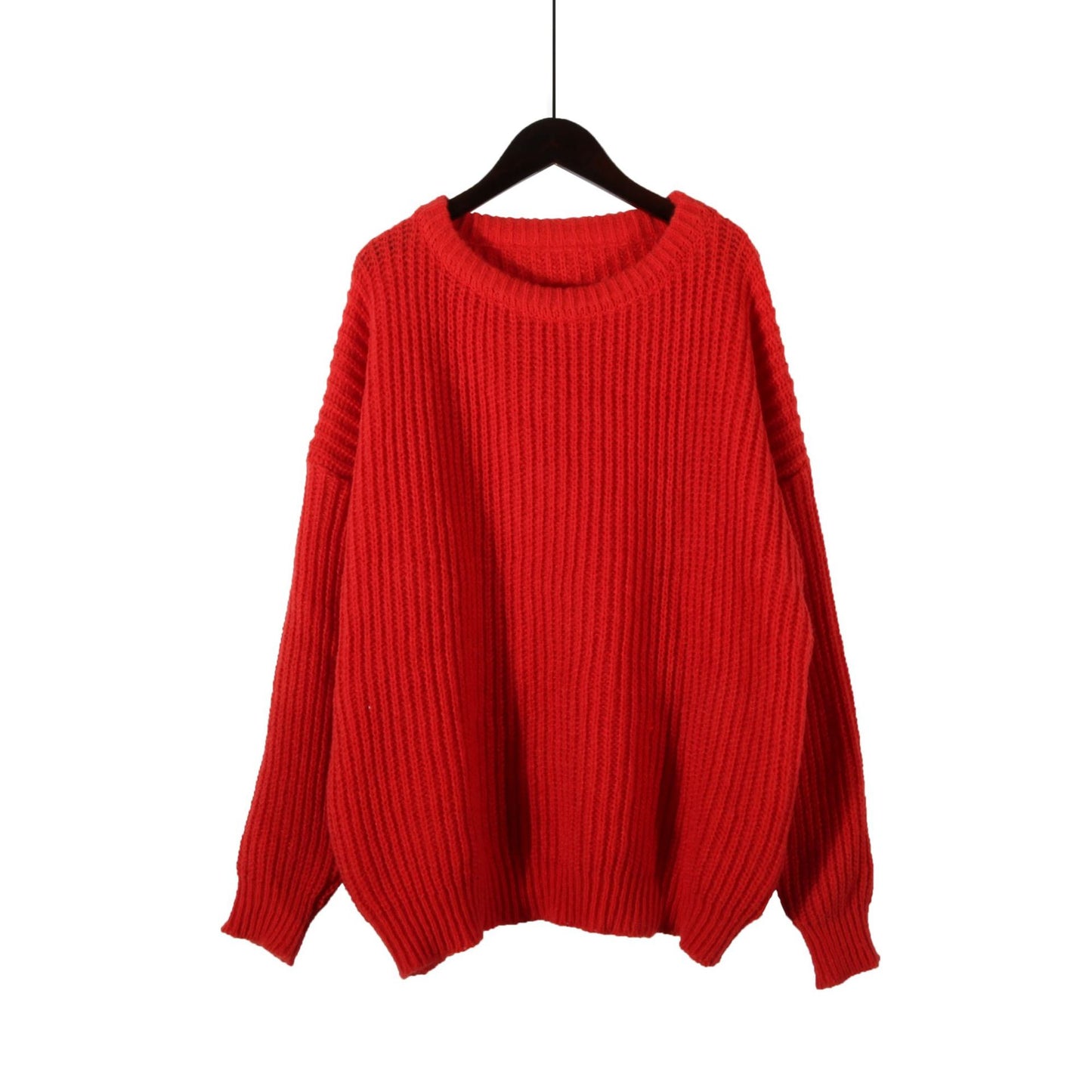 Loose Round Neck Long Sleeve Knit Sweater