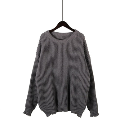 Loose Round Neck Long Sleeve Knit Sweater