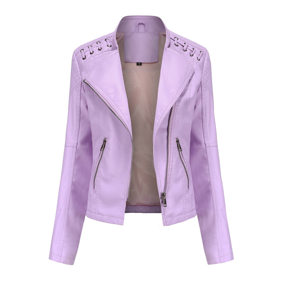 Slim Cut Faux Leather Jacket