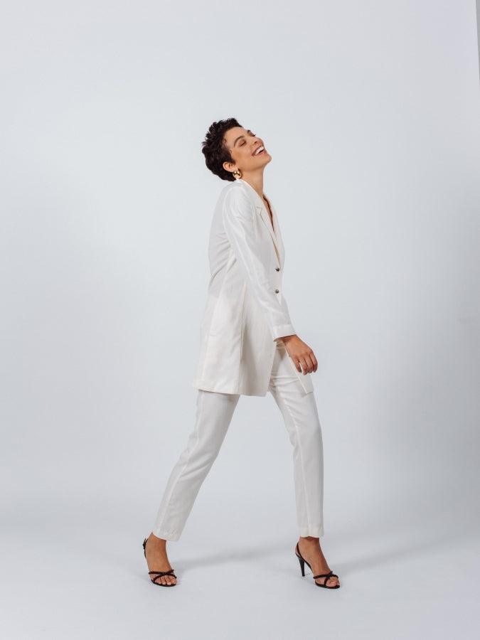 White Tailoring Slim Pants-3