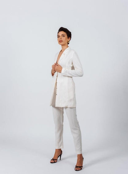 White Tailoring Slim Pants-1