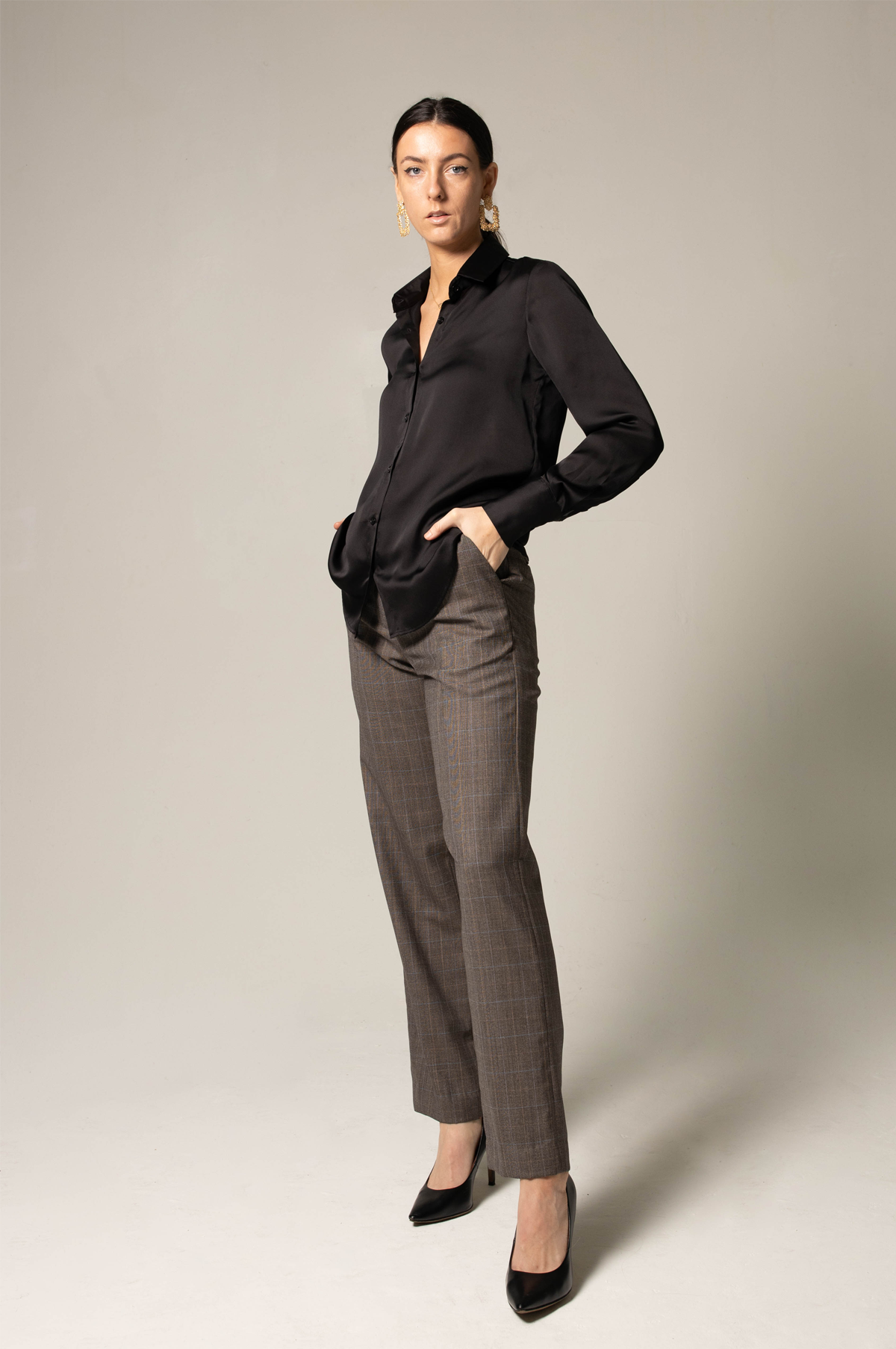 Women's Straight-Leg Wool Pants-0