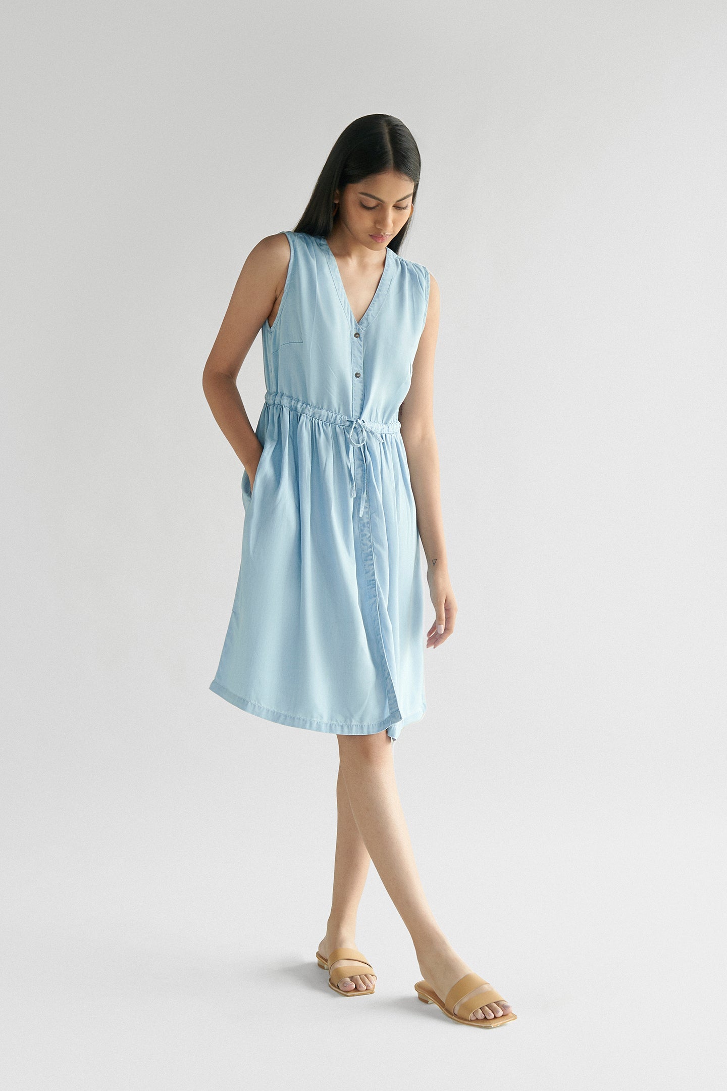 Pina Colada Dress in Ocean Blue-0