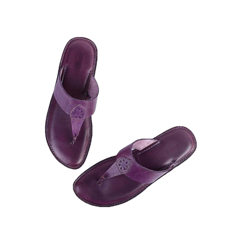 Evelyn Flat Leather Women Slippers-3