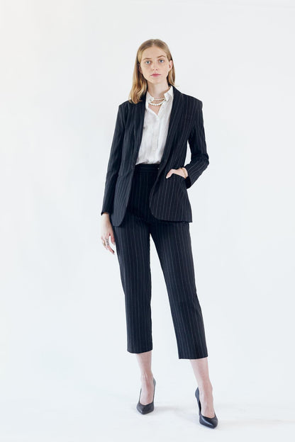 Black Pinstripes Blazer-2