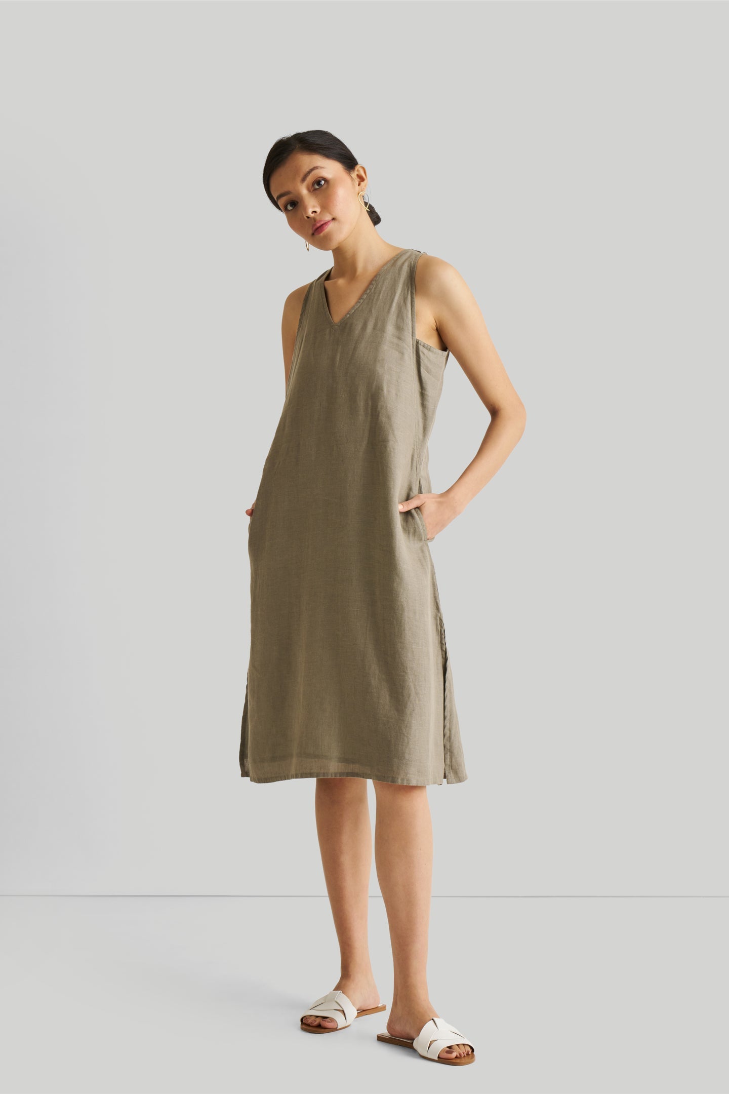 Reading Tea Leaves Dress in Dark Olive-2