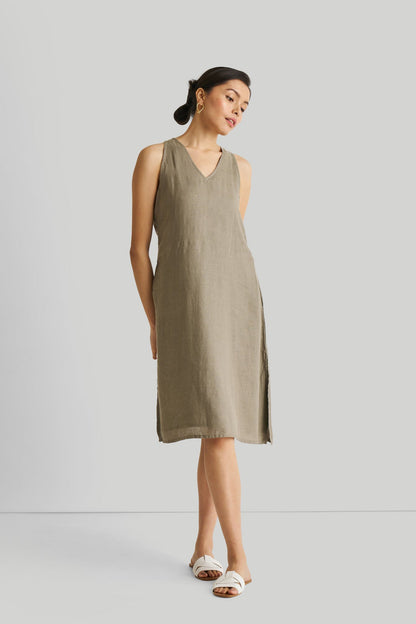 Reading Tea Leaves Dress in Dark Olive-0