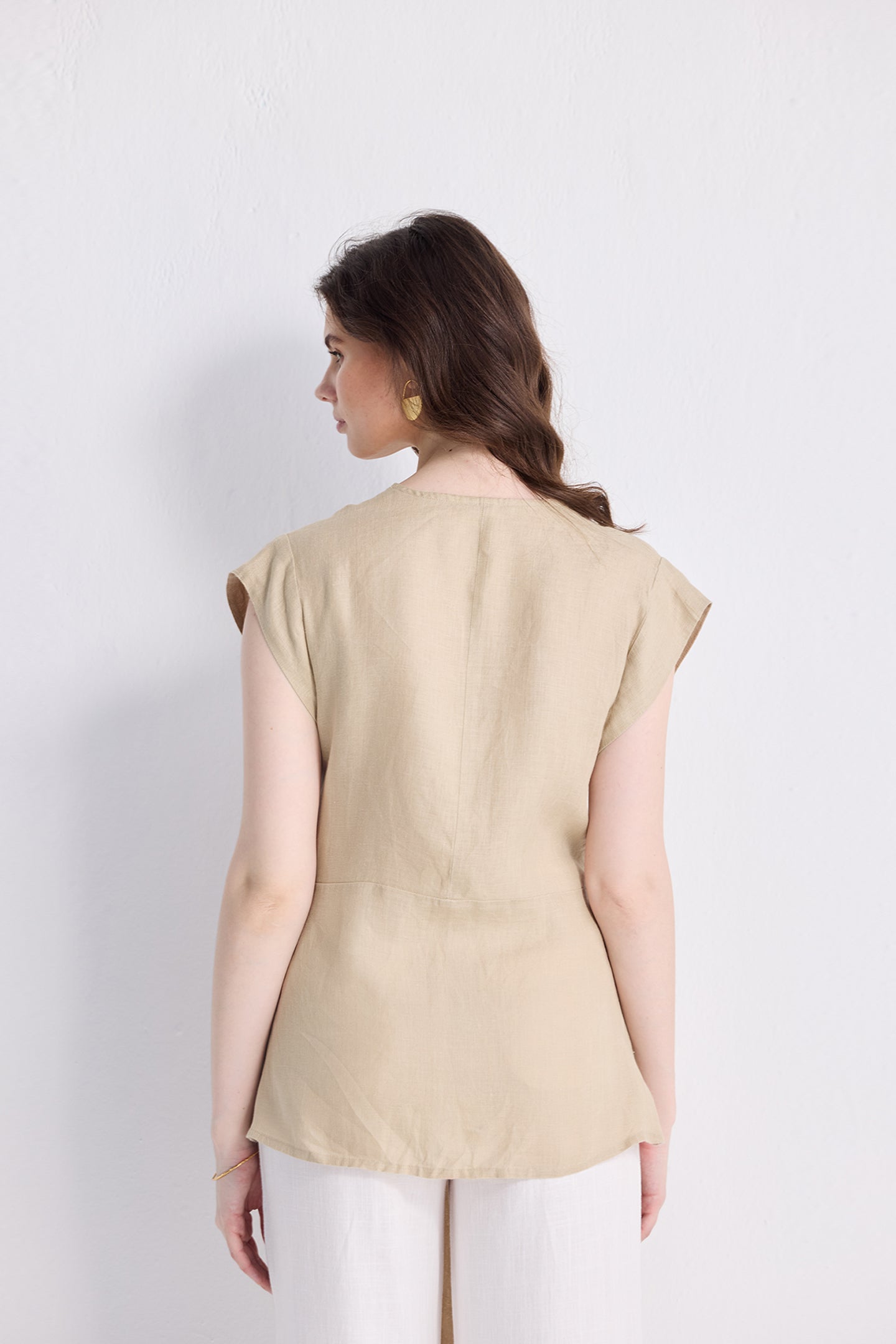 Power Moves Short Sleeve Top in Neutral Beige-1