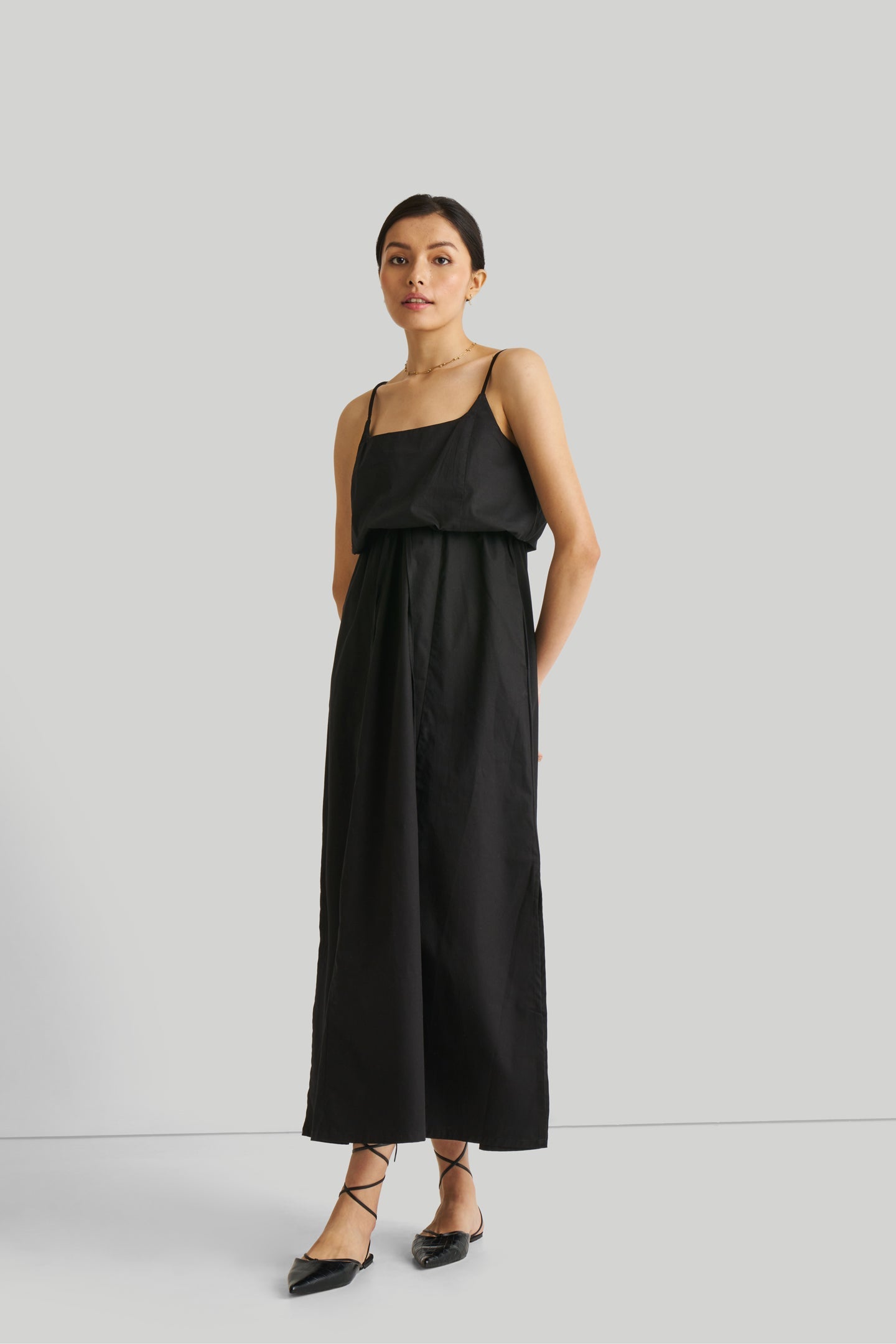 Strappy Maxi Dress in Black-2