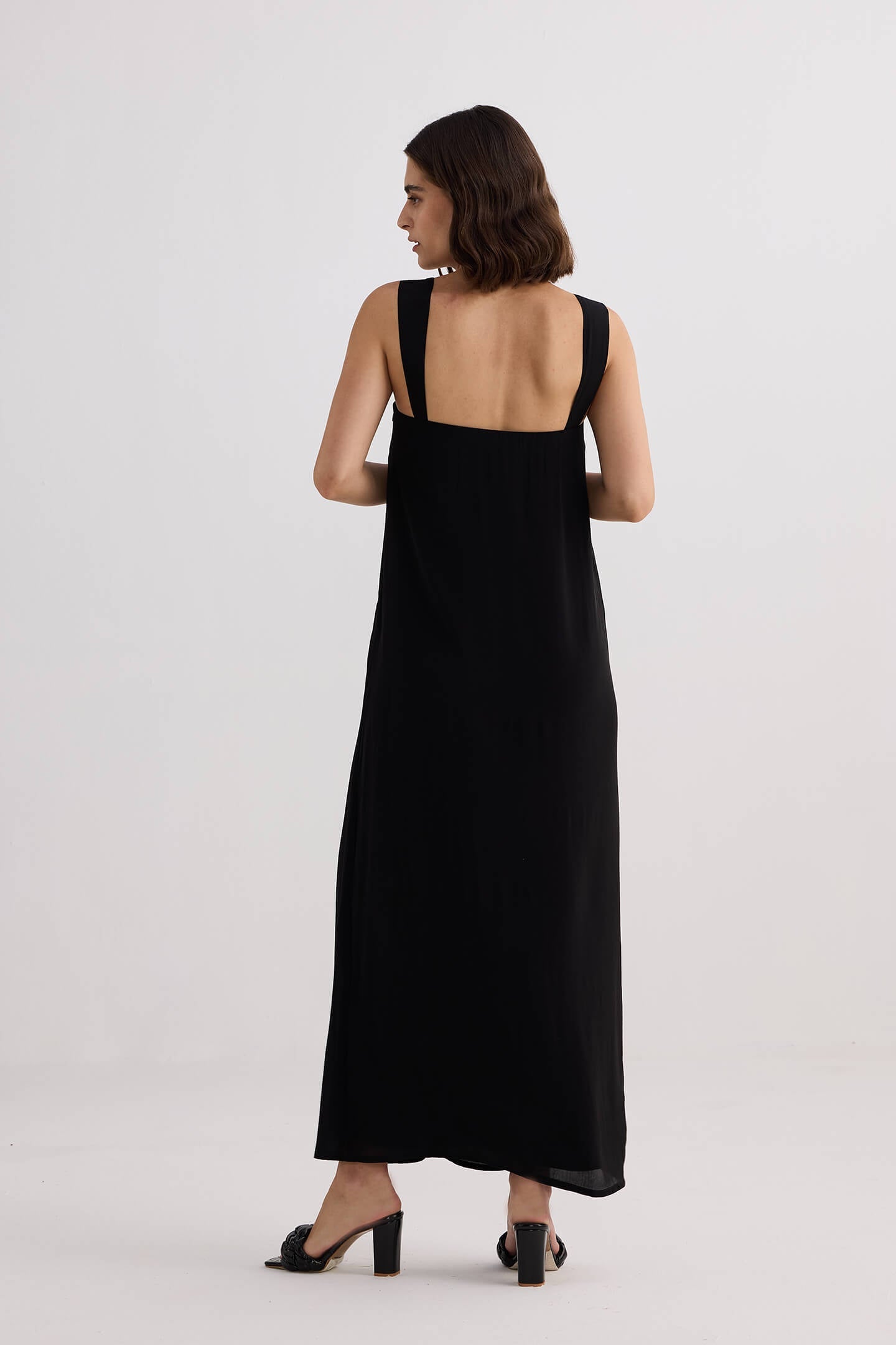 Twilight Twist Strappy Maxi Dress in Black-1