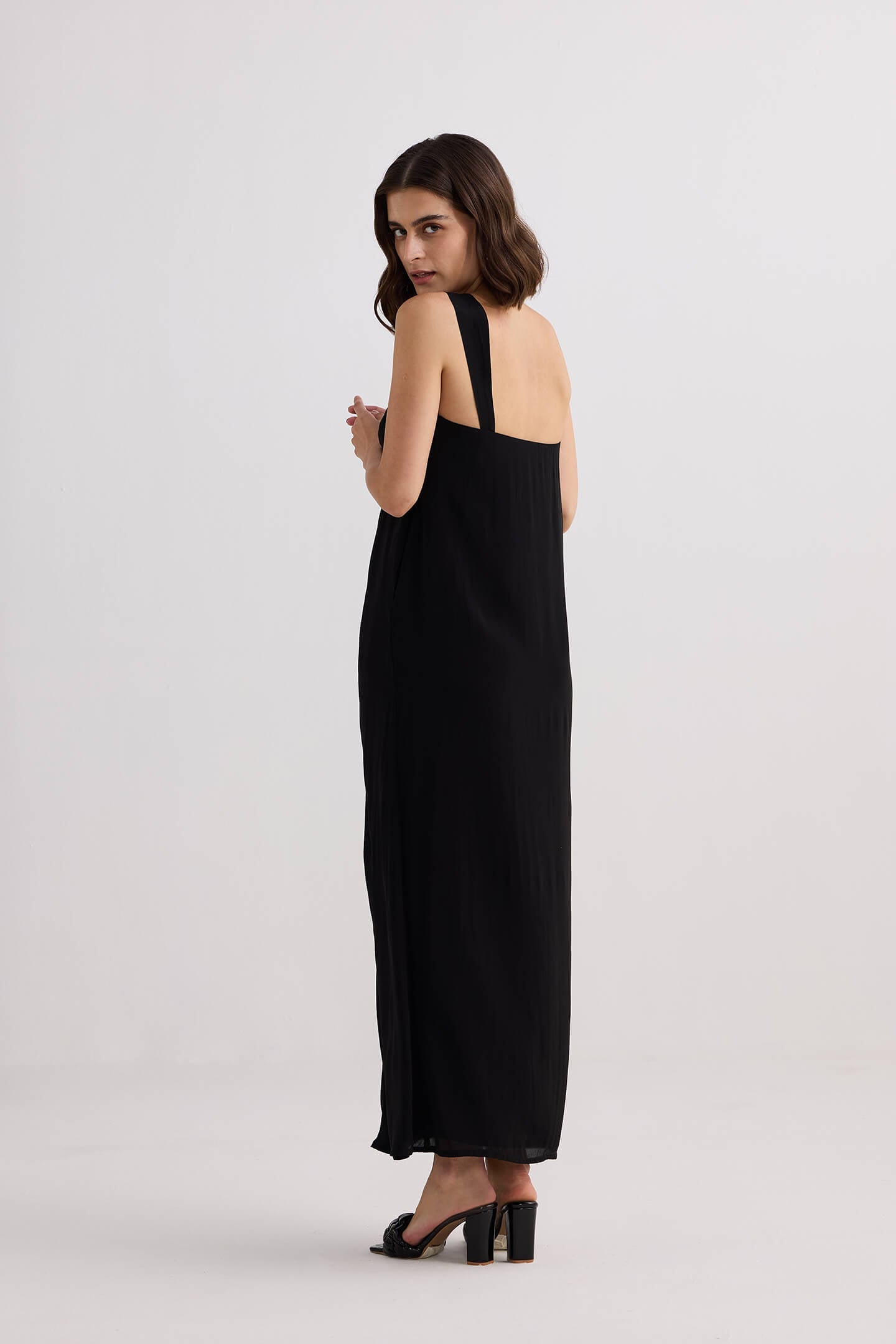 Twilight Twist Strappy Maxi Dress in Black-2