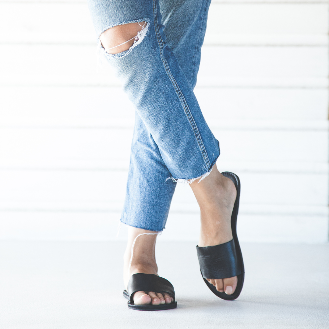 The Linda Leather Slide Sandal-1