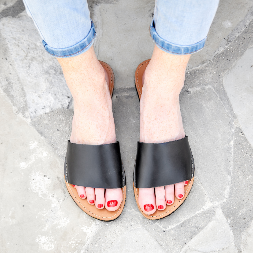 The Linda Leather Slide Sandal-6