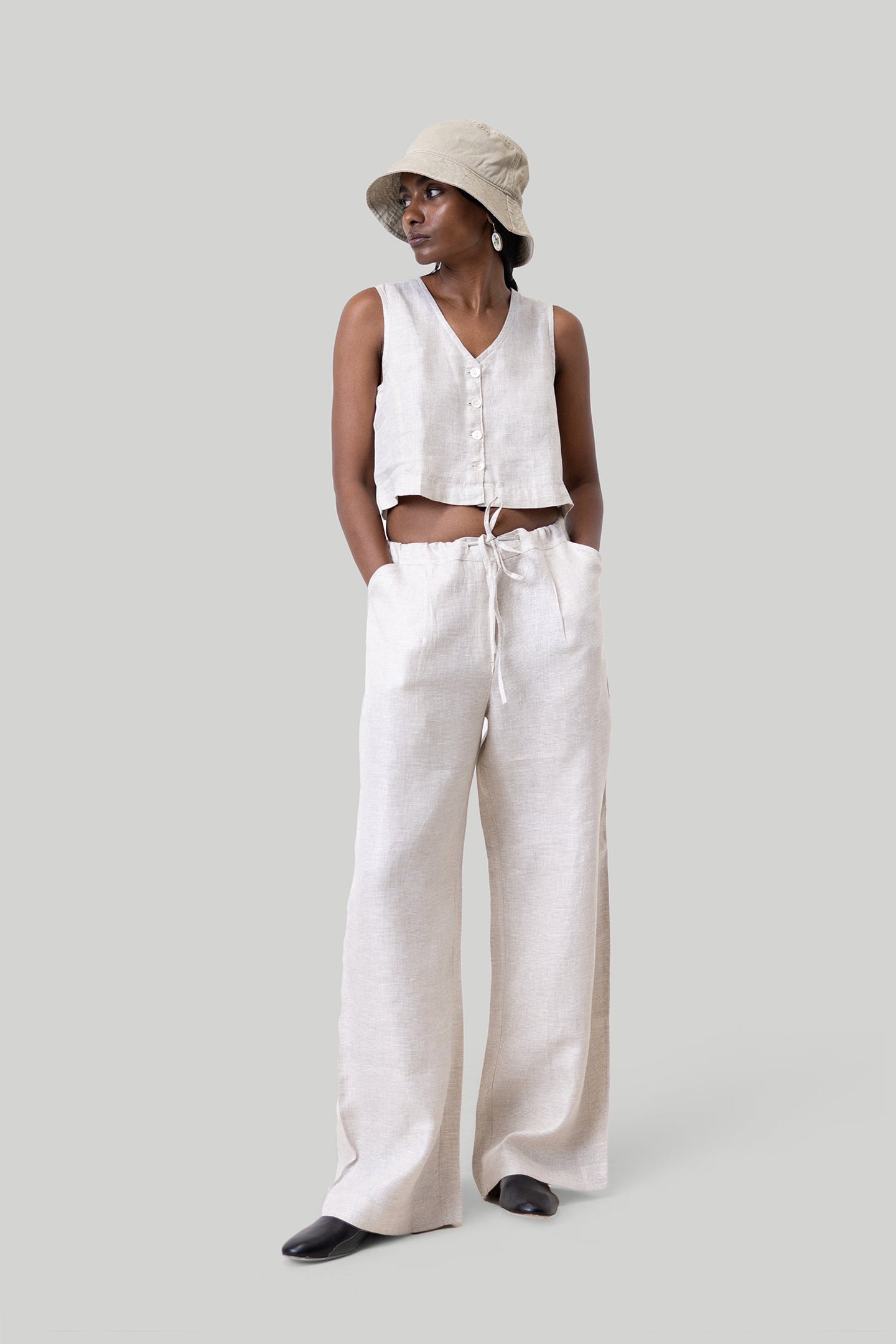 Wide Leg Linen Pants-0