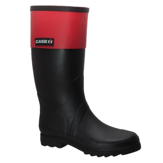 Women's Rubber Rider Boot With Red Cuff Black Leather Boots-0