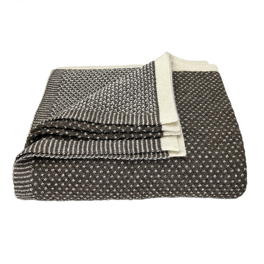 Cocoa Dot Reversible Alpaca Throw-0