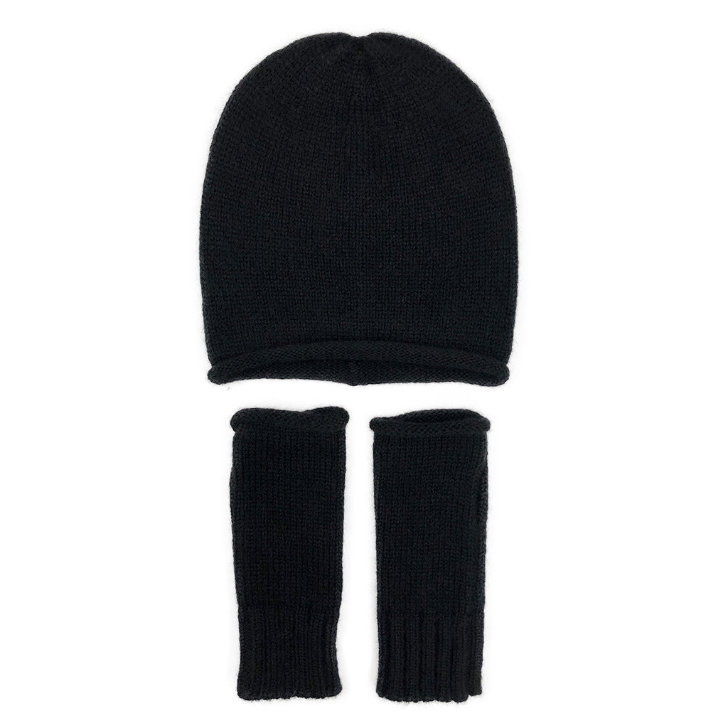 Black Essential Knit Alpaca Gloves-2