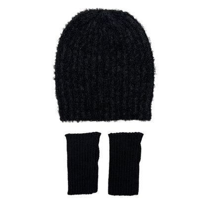 Black Minimalist Alpaca Gloves-4