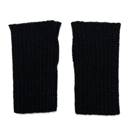 Black Minimalist Alpaca Gloves-0