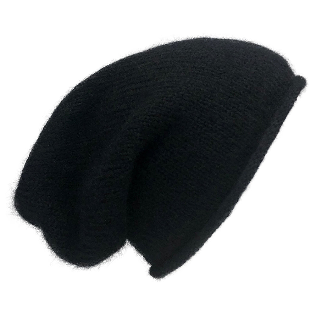 Black Essential Knit Alpaca Beanie-0