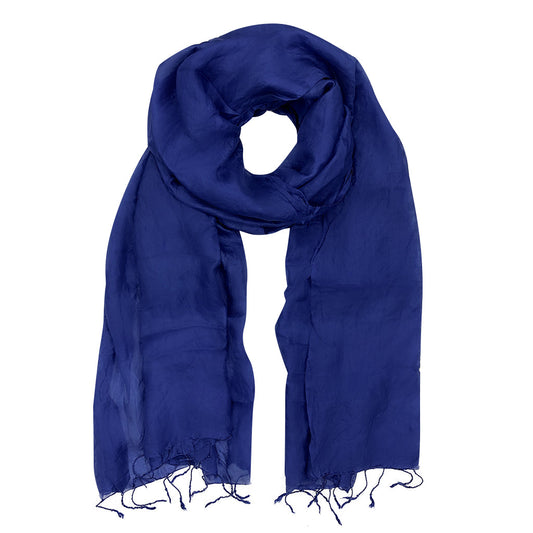 Sapphire Khmer Silk Scarf-0