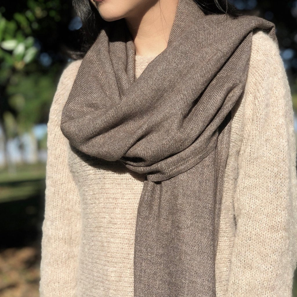 Espresso Handloom Cashmere Scarf-1