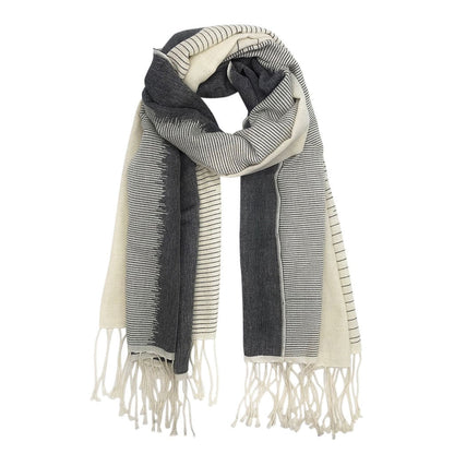 Striped Organic Cotton Scarf-0