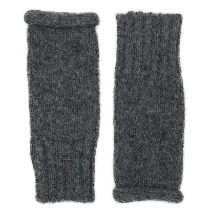 Charcoal Essential Knit Alpaca Gloves-0