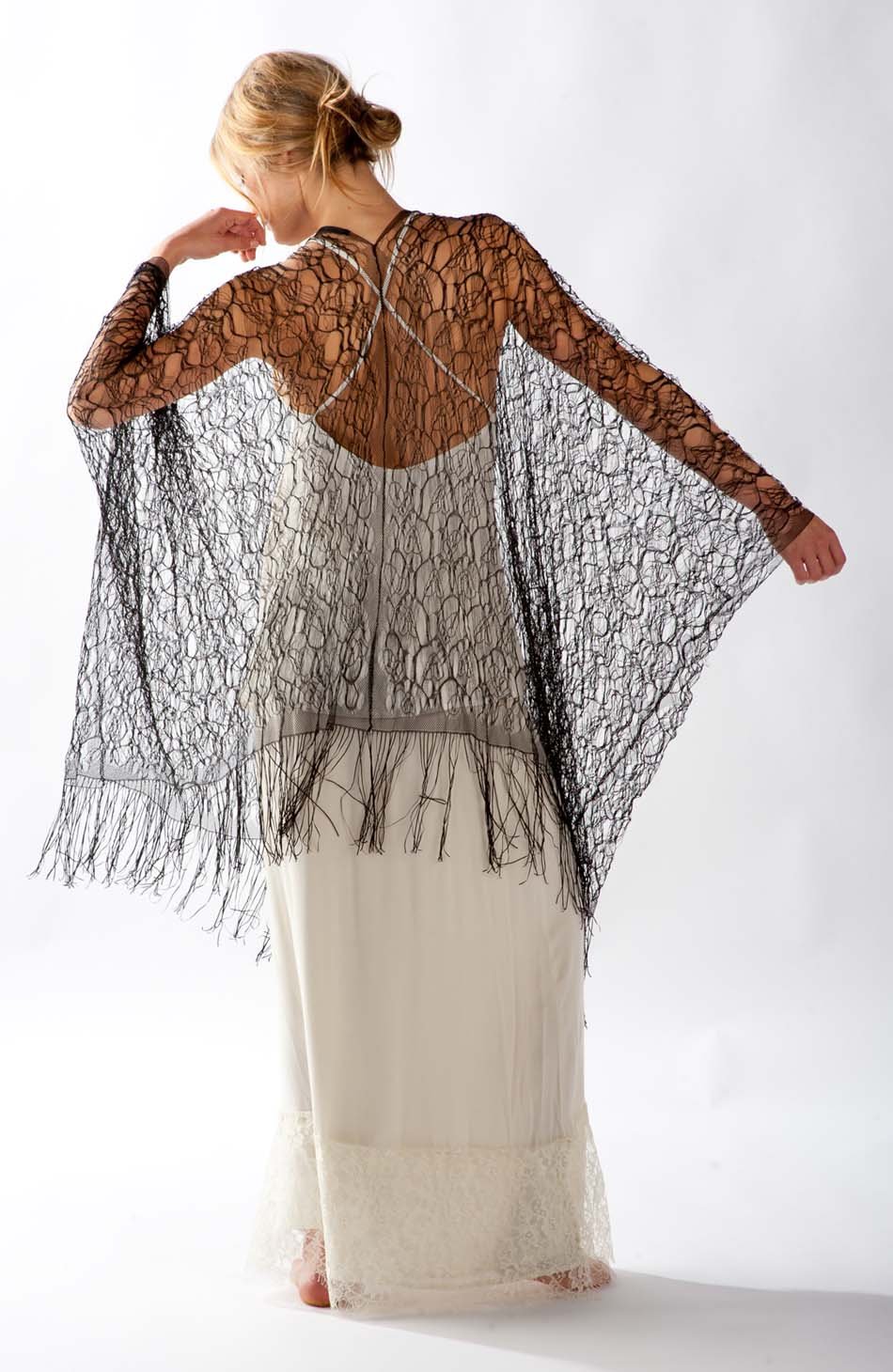 Charcot Shawl | Black | White | Ivory-1