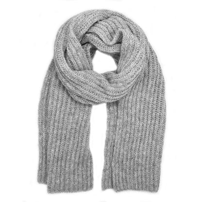 Chunky Gray Knit Alpaca Scarf-0