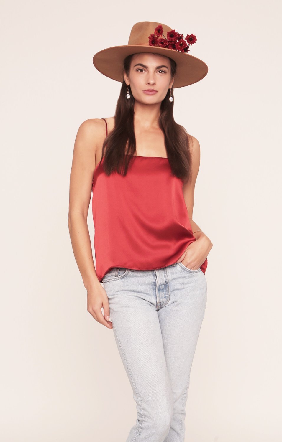 Corinne Silk Camisole | Burnt Orange-4