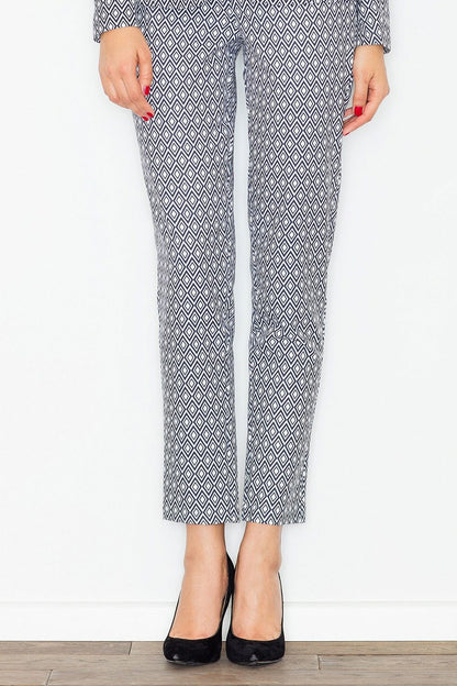 Geometric Straight-Leg Ankle Pant