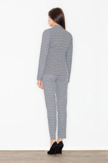 Geometric Straight-Leg Ankle Pant