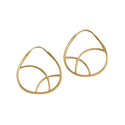 Geometric Gold Hoop Earrings-0