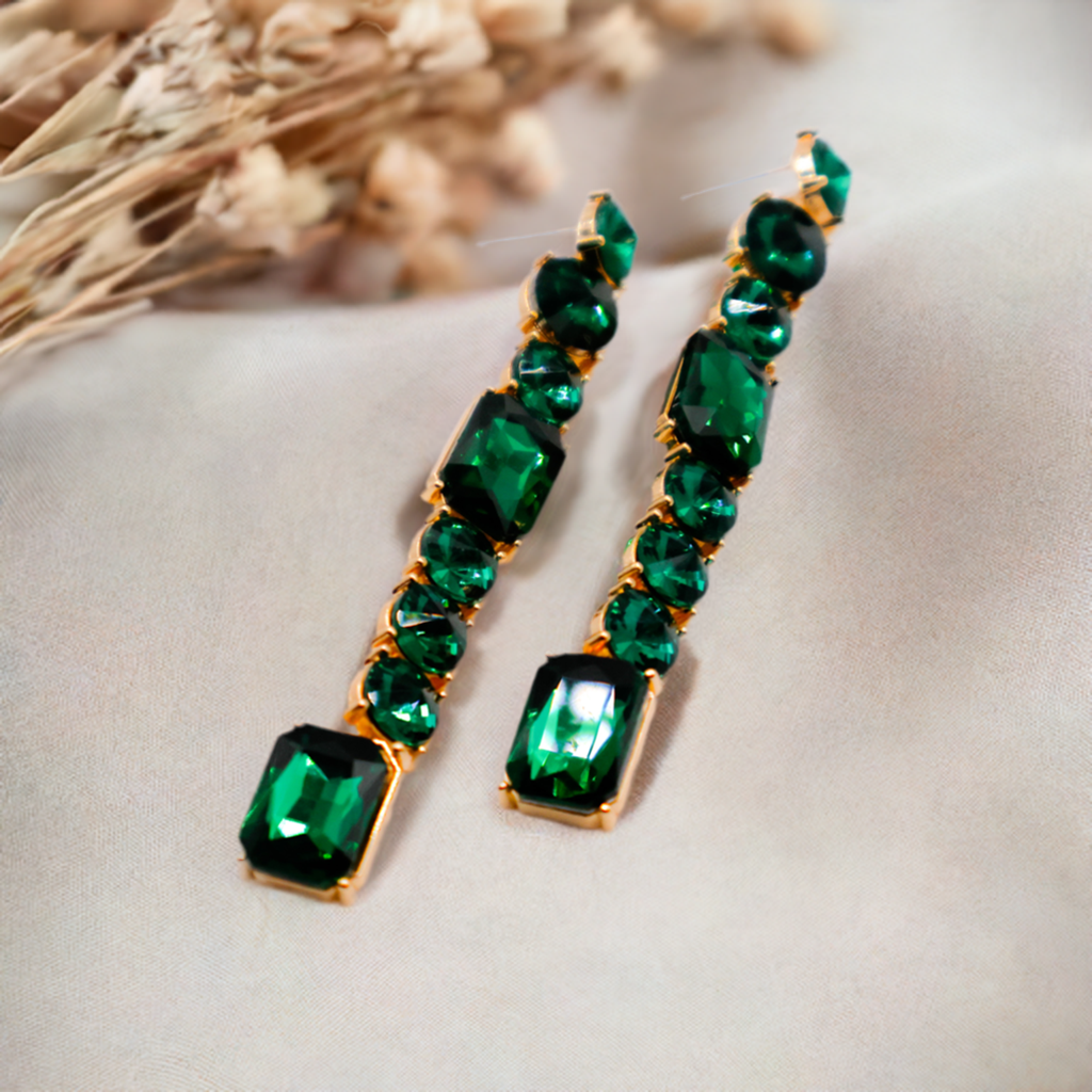 Emerald Cascade Earrings-0