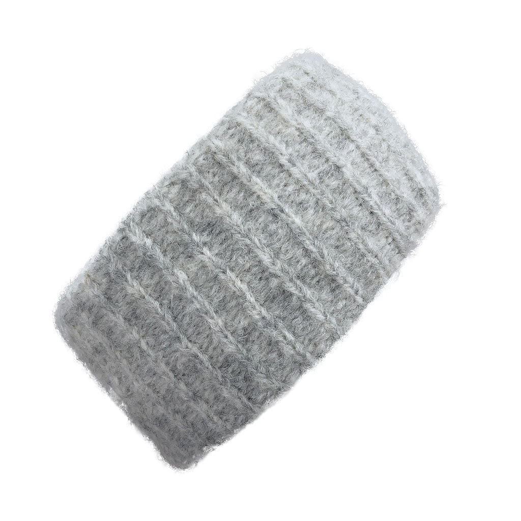 Gray Ribbed Alpaca Ear Warmer-0