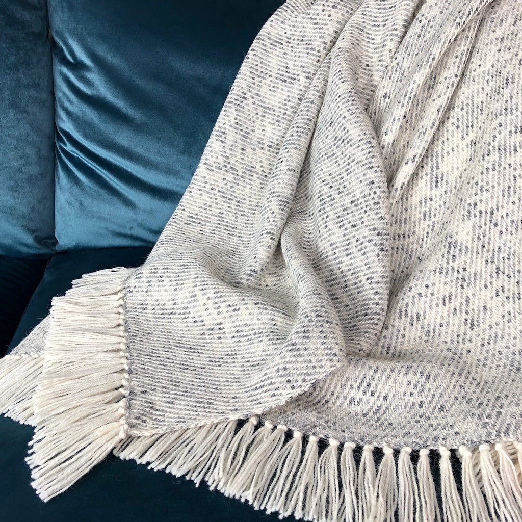 Heathered Gray Alpaca Throw-1