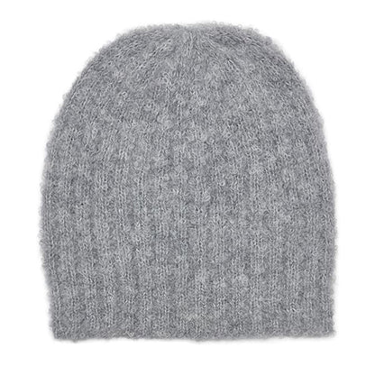 Gray Loop Knit Alpaca Beanie-2