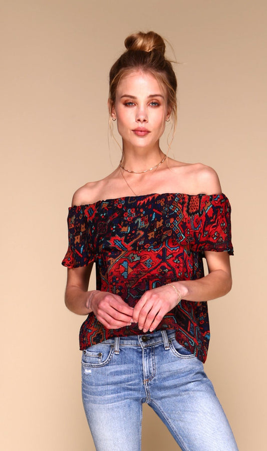 Gueverra Blouse | Boho Print-0